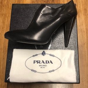 Prada Black High Heeled Bootie, size 39.5